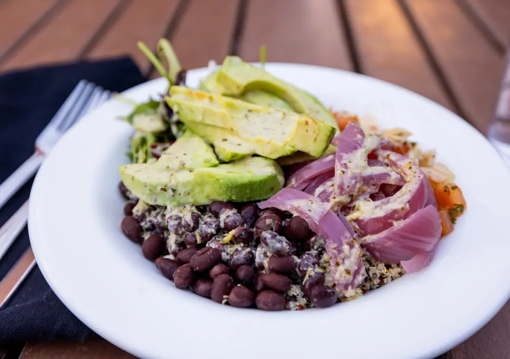 avocado and bean bowl