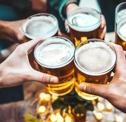 4 beers cheersing