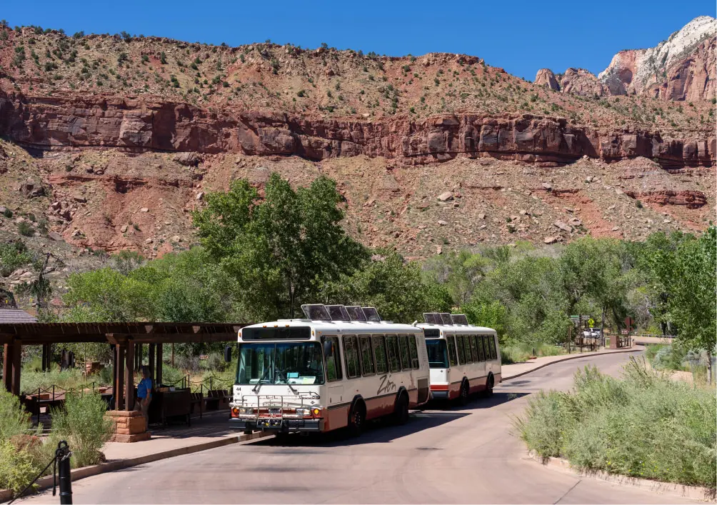 Zion Shuttle on the road