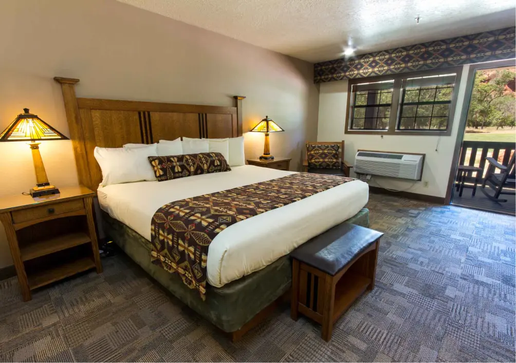 a lodge room at zion lodge