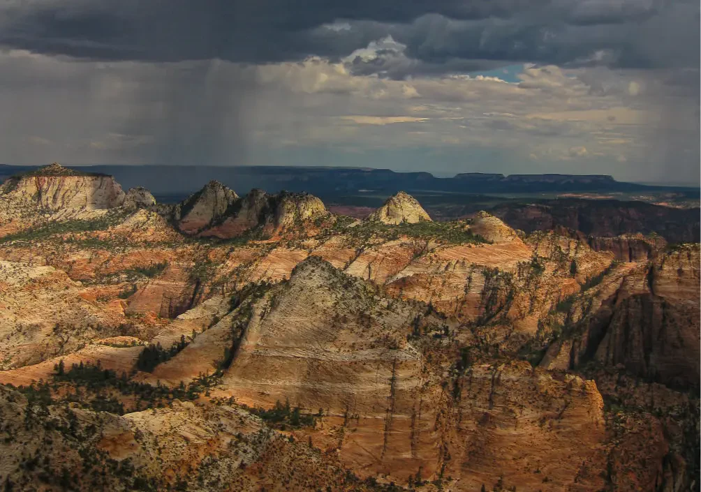 a day with changing weather over zion national park