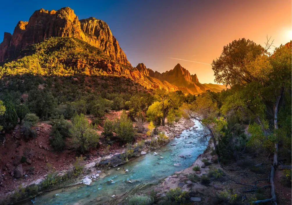 view of the river at zion